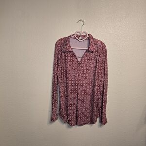 Women's Red Patterned Shirt
